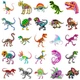 Набор наклеек Скелеты динозавров Dino Skeletons 50 шт - изображение 4