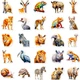 Набор наклеек Дикие животные Wildlife 50 шт - изображение 3
