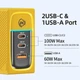 Мережевий зарядний пристрій Wekome Tint GaN 100W 1A+2C (WP-U155) жовтий - зображення 6