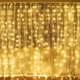 Светодиодная гирлянда штора 600 LED, 3x3м, 220В, прозрачный провод, статический режим, IP44, Теплый белый - изображение 7