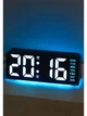 Настольные цифровые часы с LED подсветкой будильник термометр календарь дни недели большие цифры светодиодный для спальни дома гостиной ночник детской комнаты питание от USB черный лед подсветка корпуса синий юсб - изображение 4