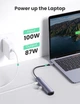 Док-станція USB3.1 Type-C --> HDMI/USB 3.0x2/RJ45/PD 100W, Ugreen CM418 Сіра - изображение 5