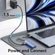 Док-станція USB3.1 Type-C --> HDMI 4K30Hz/USB 3.0x3/PD 100W Blue Aluminum Alloy Hub 5-in-1 Vention - зображення 6