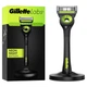 Станок Gillette Labs Neon Night Edition із миючим елементом 5 лез з 1 змінним картриджем і магнітною док-станцією - зображення 1