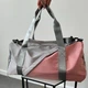 Спортивная женская сумка ЗD Bags Zip на 6 отделений для спортзала компактная Двухцветная 46x22x23 см Серо-пудровая (4941) - изображение 5