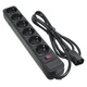 Мережевий фільтр живлення Patron 2 m3*1mm2 (SP-1065U) 6 розеток BLACK (EXT-PN-SP-1065U) - изображение 1