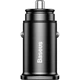 Автомобильное зарядное устройство Baseus Square metal QC3.0 double USB 5A 30W Black (CCALL-DS01) [59111] - изображение 2