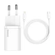 Сетевое зарядное устройство Baseus 20W Super PD Charger + Cable Type-C to Lightning (TZCCSUP-B02) White [66717] - изображение 1