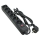 Мережевий фільтр живлення Patron 1.8 m3*1mm2 (SP-1062) 6 розеток BLACK (EXT-PN-SP-1062) - изображение 1