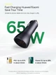 Автомобильное зарядное устройство Baseus Golden Contactor Pro Triple Fast Charger Car Charger 65W U+C+C Dark Gray (CGJP010013) [77944] - изображение 8