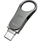 USB флеш-накопитель Silicon Power Mobile C80 64GB USB-A 3.2 Gen 1 / USB-C Silver (SP064GBUC3C80V1S) [134403] - изображение 2