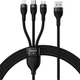 Кабель Baseus Flash Series II 3-in-1 USB to Type-C/Lightning/Micro USB 100W 1.2m Black (CASS030001) [121887] - изображение 1