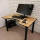 Компьютерный 1020х690х750мм стол дуб крафт золотой с эргономическим вырезом - изображение 1