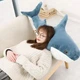 Дитяча плюшева іграшка подушка антистрес Shark Doll "Акула" 60 см, з гіпоалергенних матеріалів, вишита - зображення 3