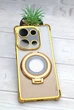 Чохол Luxury Case для Poco M6 Pro бампер силіконовий блискучий з кільцем підставкою золотий - зображення 1