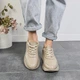 Женские кроссовки ITstyle кожаные Бежевые 39 (506455) - изображение 10