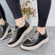 Женские кроссовки кеды ITstyle кожаные Черные 38 (5071Х3) - изображение 8
