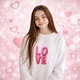 Дитячий світшот з написом LOVE для дівчинки 152-164 білий - зображення 1