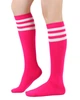 Гольфы с полосками ниже колена малиновые One Size - изображение 1