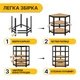 Кутовий стелаж LEOBRO сталь 180х90х40 см чорний 5 полиць 875 кг (701681) - зображення 6