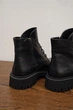 Женские зимние кожаные ботинки PARADIZE SHOES черного цвета с боковой молнией и шнуровкой на высокой платформе с каблуком 37 размер (стелька 23,5 см) - изображение 5
