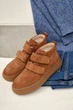 Женские зимние короткие замшевые рыжего цвета ботинки PARADIZE SHOES спереди на липучке на высокой подошве 36 размер (стелька 23,4 см) - изображение 2