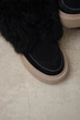 Женские зимние короткие замшевые черные ботинки PARADIZE SHOES с меховой опушкой на высокой темно-бежевой подошве 39 размер (стелька 25,5 см) - изображение 4
