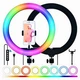 Кольцевая лампа LED RGB 26 см для видео и фото с подсветкой для блогеров фотографов визажистов - изображение 5