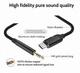 Кабель Aux USB C 1м для смартфонов и планшетов черный передача звука высокого качества - изображение 3