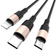 Кабель USB Hoco X26 3 в 1 Micro-USB для зарядки и передачи данных 1 м 2A нейлоновая оплетка - изображение 2