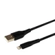 Кабель Lightning 2.4A для зарядки и синхронизации устройств 1 метр черный с усиленным сердечником - изображение 2