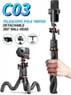 Штатив Monopod Tripod для телефону та фотоапарата гнучкий телескопічний з Bluetooth пультом дистанційного керування - зображення 5