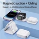 Беспроводная магнитная складная зарядная станция 3 в 1 MagSafe с быстрой зарядкой телефона, смарт-часов и наушников (белая) - изображение 2