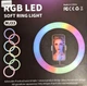 Кільцева лампа RGB LED 33 см для фото та відео з регулюванням яскравості та кольором 168 світлодіодів USB - зображення 2