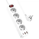 Мережевий фільтр Hoco NS1 4000W з 4 розетками та 3 USB портами для заряджання пристроїв з довгим шнуром 1.8м - зображення 2