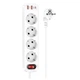 Мережевий фільтр Hoco NS1 4000W з 4 розетками та 3 USB портами для заряджання пристроїв з довгим шнуром 1.8м - зображення 8