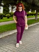 Спортивный летний женский костюм с капюшоном больших размеров Марсала, 64/66 - изображение 7