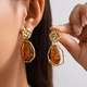 Сережки женские вечерние с камнями золотистые 260141 - изображение 1