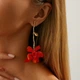 Сережки женские вечерние цветы золотистые 260144 - изображение 3