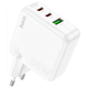 Зарядний пристрій Hoco C115A (2Type-C+USB) PD65W+QC3.0 White - зображення 1