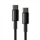 Кабель Baseus Tungsten Gold Fast Charging Type-C to Type-C 100W (1m) Black (CATWJ-01) - зображення 3