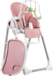 Krzesełko do karmienia ze stolikiem Nukido Belo z pałąkiem i zabawkami różowe (5903890613532) - obraz 1