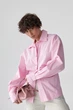 Классическая однотонная рубашка с элегантными пуговицами Lurex Розовый One Size (25052) - изображение 1