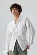 Классическая однотонная рубашка с элегантными пуговицами Lurex Молочный One Size (25052) - изображение 1