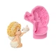 Силіконовий молд Янголятко з голубом 2д - зображення 2