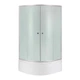 Lidz Latwa SC90x90.SAT.HIGH.FR Душова кабіна напівкругла, скло Frost 4 мм + Lidz Душовий піддон KAPIELKA - зображення 1
