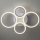 LED люстра потолочная с 4 акриловыми кольцами и пультом 60W+14W цветная подсветка 3000–6500K белая Svet SY-26255/2+2C WH - изображение 1