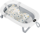 Ванночка складна для дітей Ricokids RK-287 з термометром і вкладкою Біло-сіра (5903890629212) - зображення 1