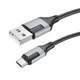 Кабель USB/micro-USB 1 м BOROFONE BX101 Creator 2.4 A чорний з сірим - изображение 1