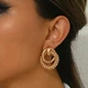 Сережки кільця трендова модель, колір золото - зображення 1
